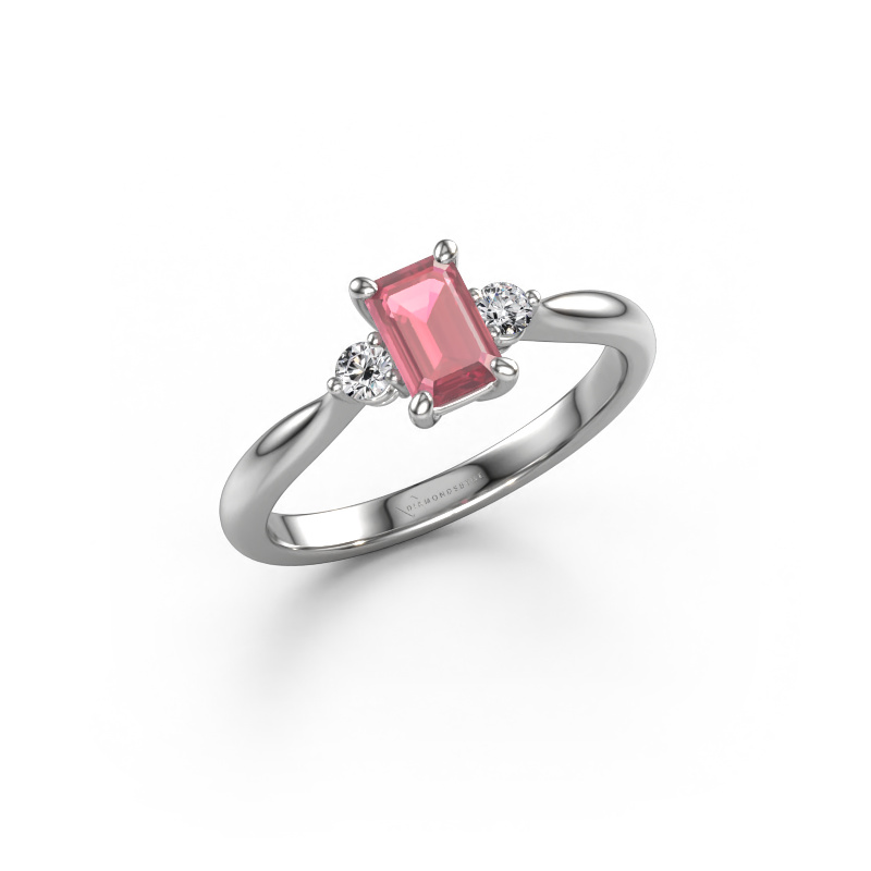 Image of Engagement ring Lieselot EME 950 platinum Tourmaline pink 6x4 mm