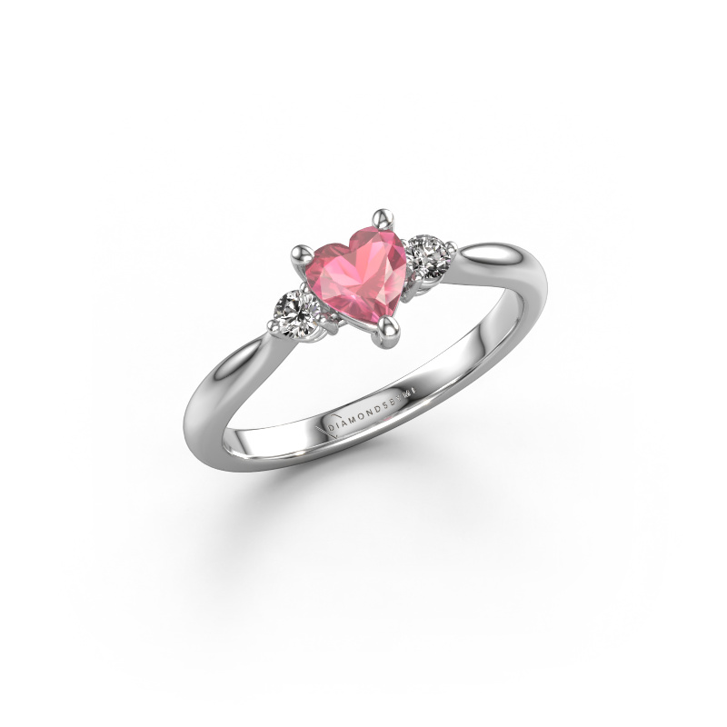 Image de Bague de fiançailles Lieselot HRT 950 platine Rose tourmaline 5 mm