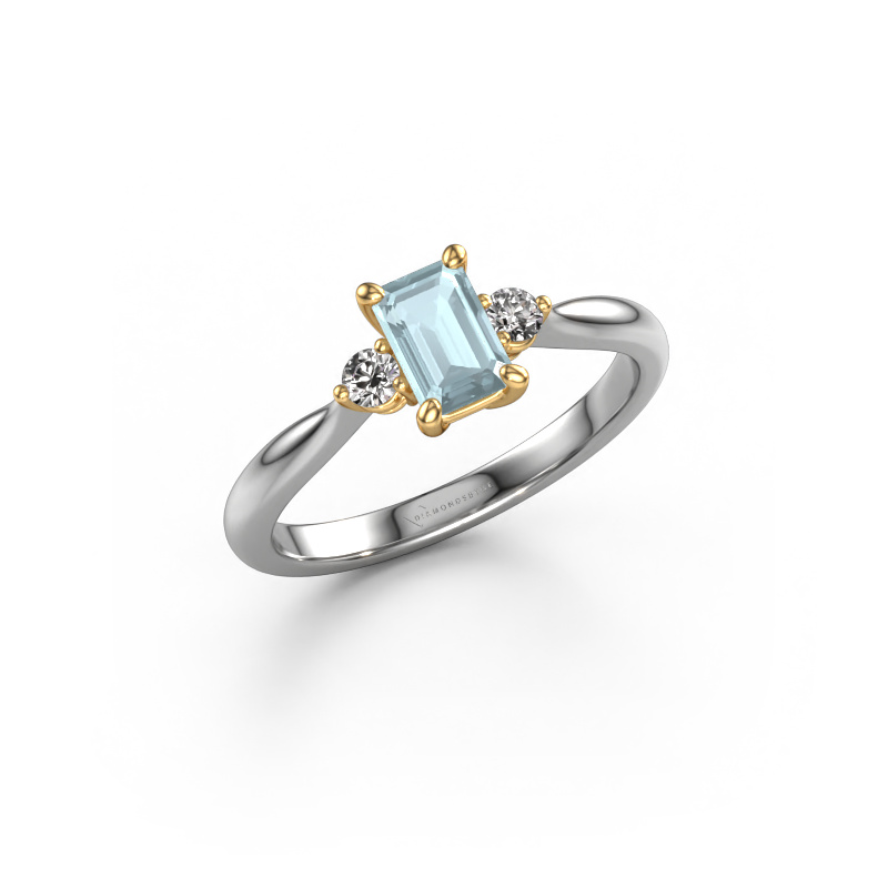 Image of Engagement ring Lieselot EME 585 white gold Aquamarine 6x4 mm