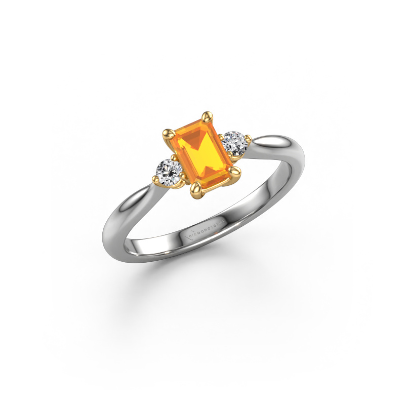 Bild von Verlobungsring Lieselot EME 585 Weißgold Citrin 6x4 mm