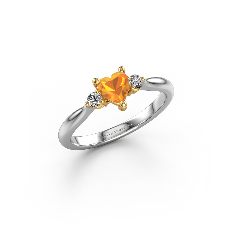 Image of Engagement ring Lieselot HRT 585 white gold Citrin 5 mm