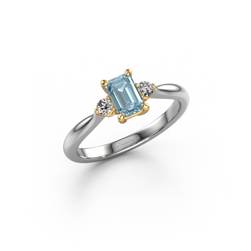 Bild von Verlobungsring Lieselot EME 585 Weißgold Blauer Labordiamant 6x4 mm