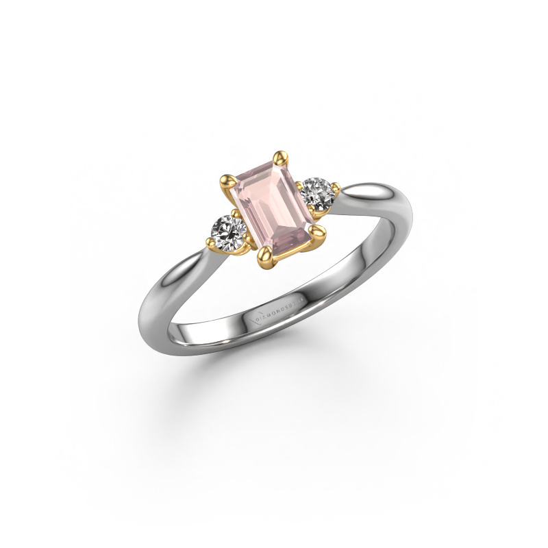 Bild von Verlobungsring Lieselot EME 585 Weißgold Morganit Champagner 6x4 mm