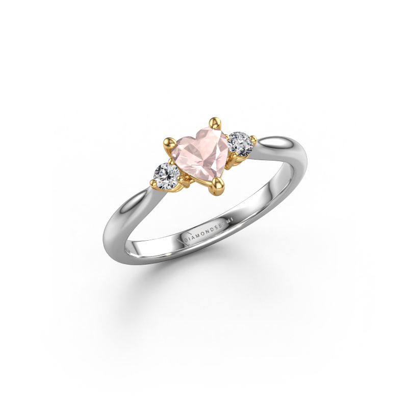 Image of Engagement ring Lieselot HRT 585 white gold Morganite champagne 5 mm
