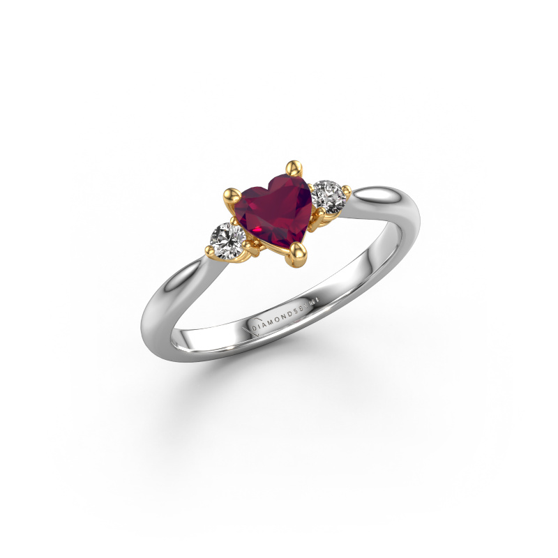 Image of Engagement ring Lieselot HRT 585 white gold Rhodolite 5 mm