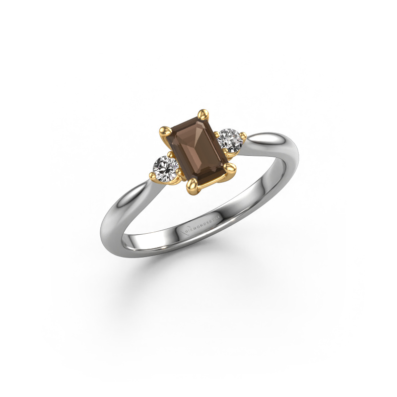 Bild von Verlobungsring Lieselot EME 585 Weißgold Rauchquarz 6x4 mm