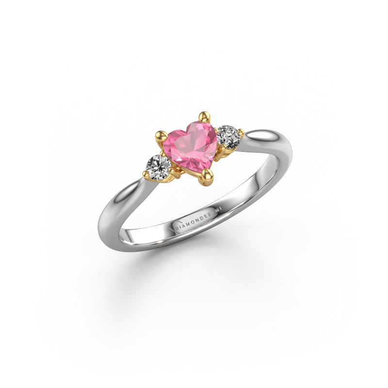 Bild von Verlobungsring Lieselot HRT 585 Weißgold Pink Saphir 5 mm