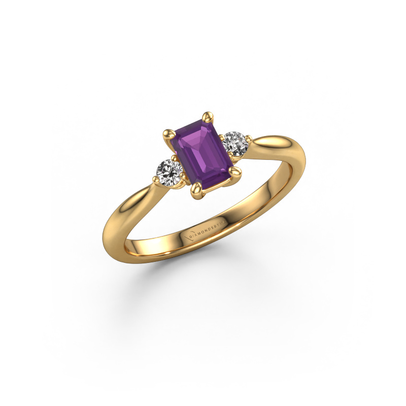 Image of Engagement ring Lieselot EME 585 gold Amethyst 6x4 mm