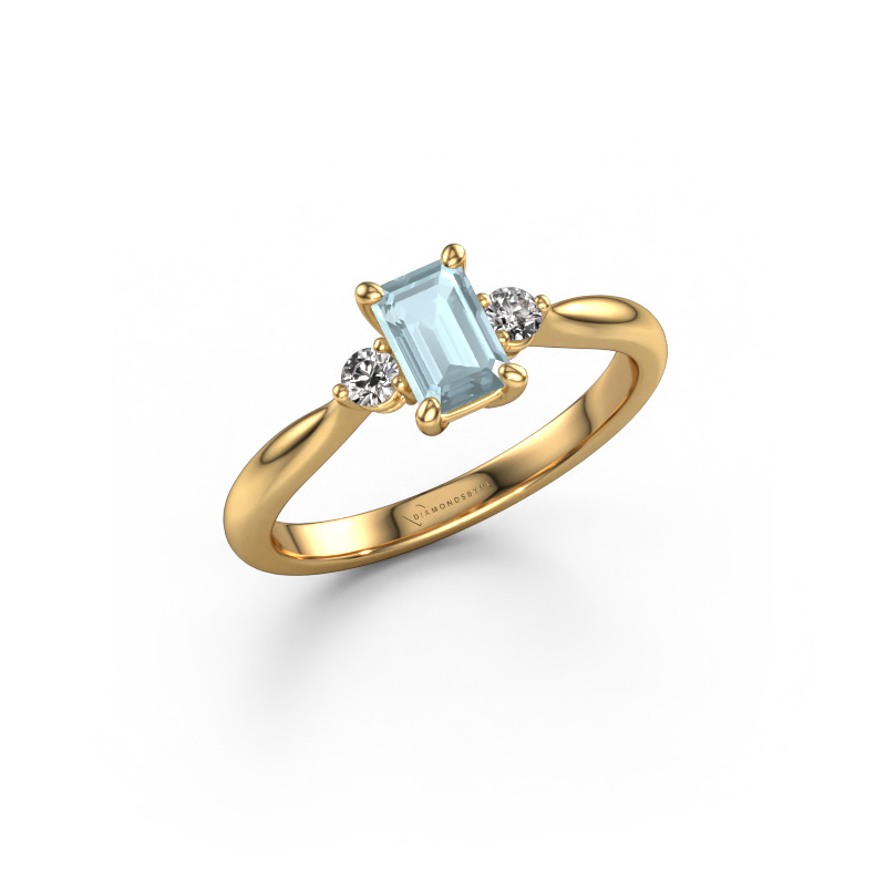 Bild von Verlobungsring Lieselot EME 585 Gold Aquamarin 6x4 mm
