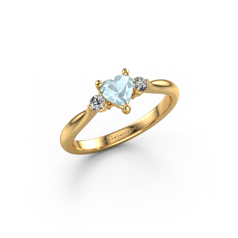 Image de Bague de fiançailles Lieselot HRT 585 or jaune Aigue-marine 5 mm