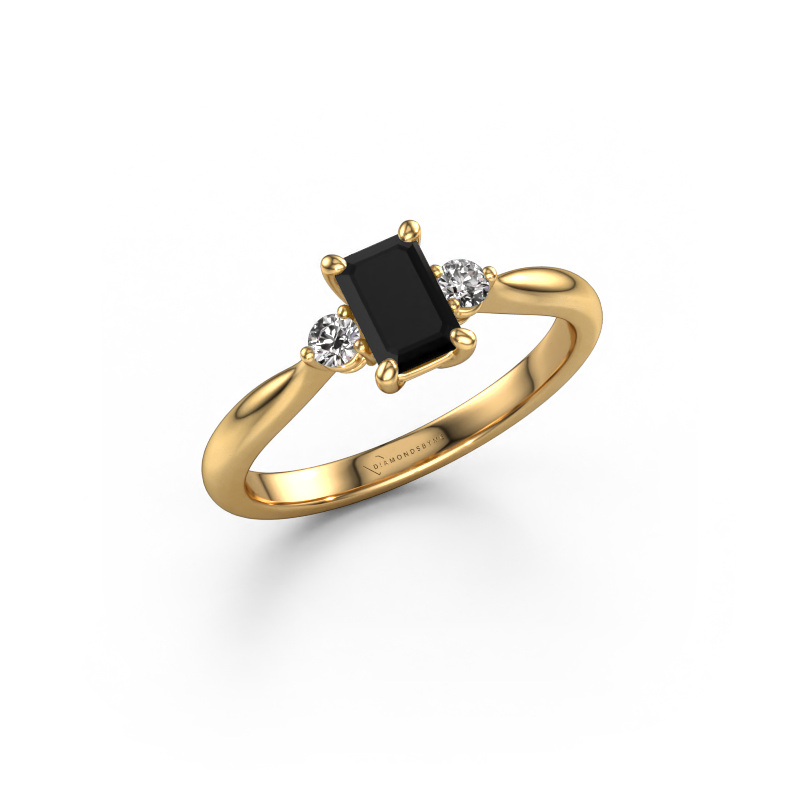Image de Bague de fiançailles Lieselot EME 585 or jaune Diamant noir 0.95 crt