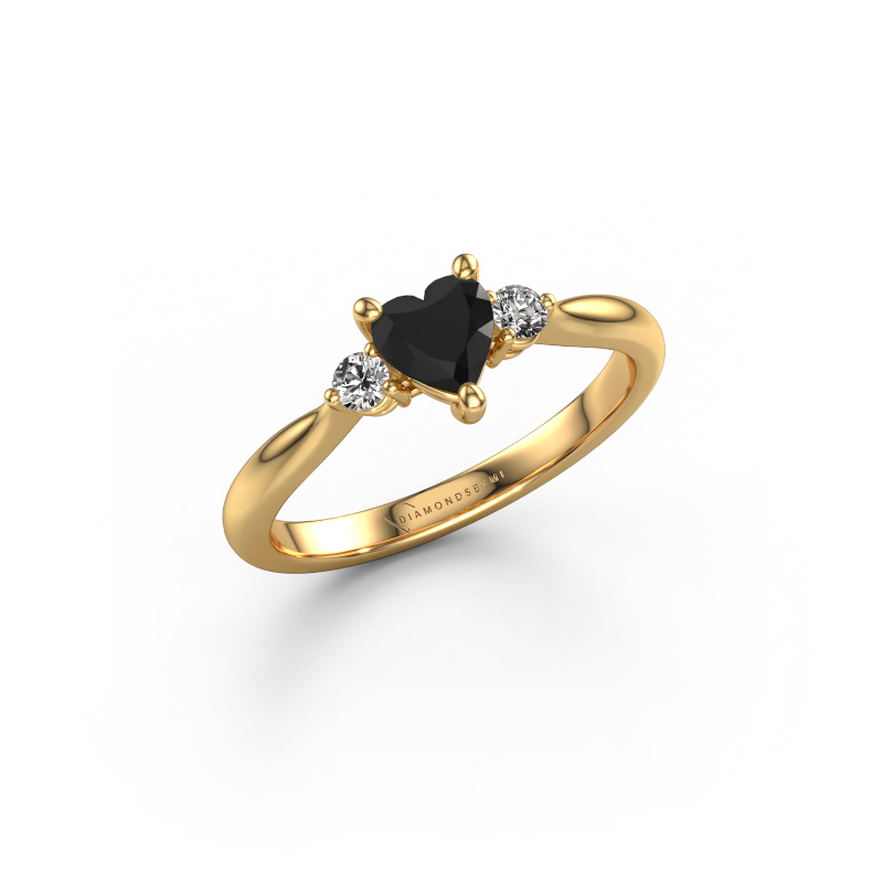 Image de Bague de fiançailles Lieselot HRT 585 or jaune Diamant noir 0.76 crt