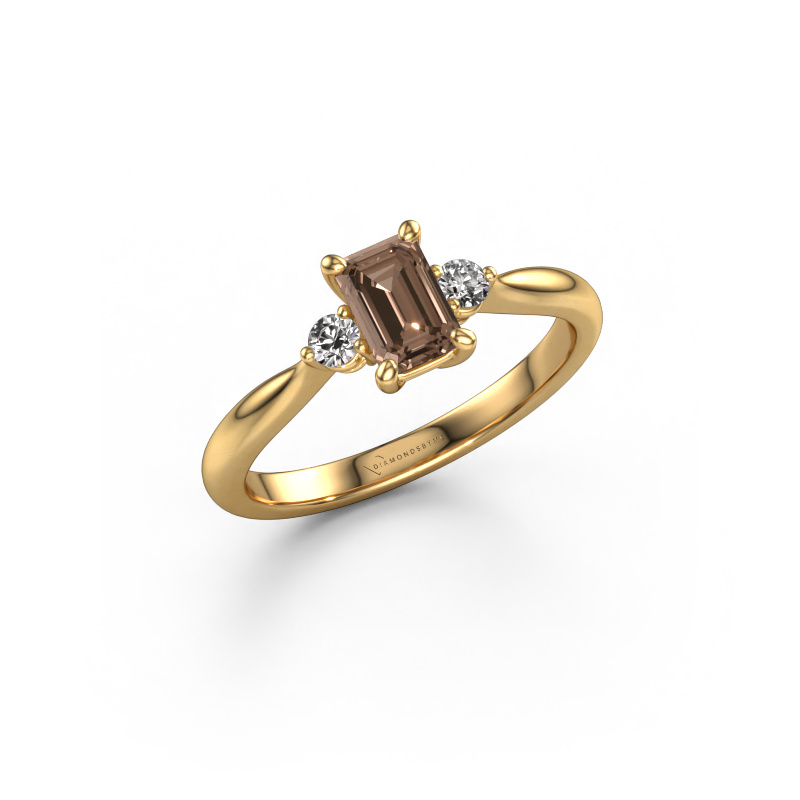 Image of Engagement ring Lieselot EME 585 gold Brown diamond 0.810 crt