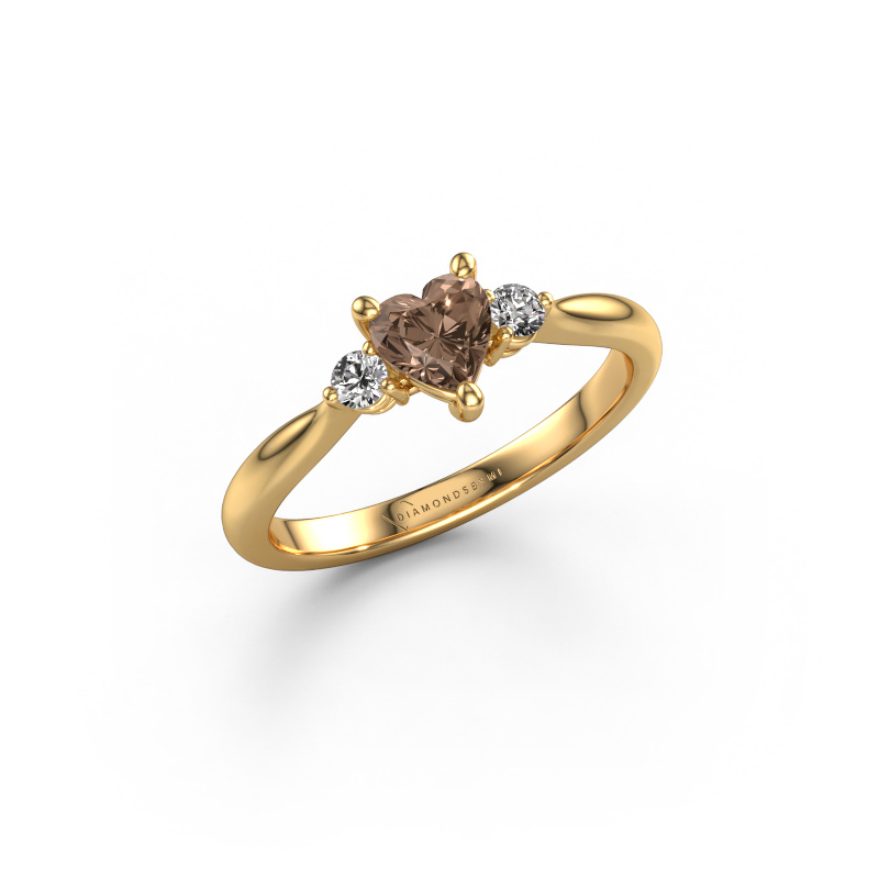 Image de Bague de fiançailles Lieselot HRT 585 or jaune Diamant brun 0.61 crt