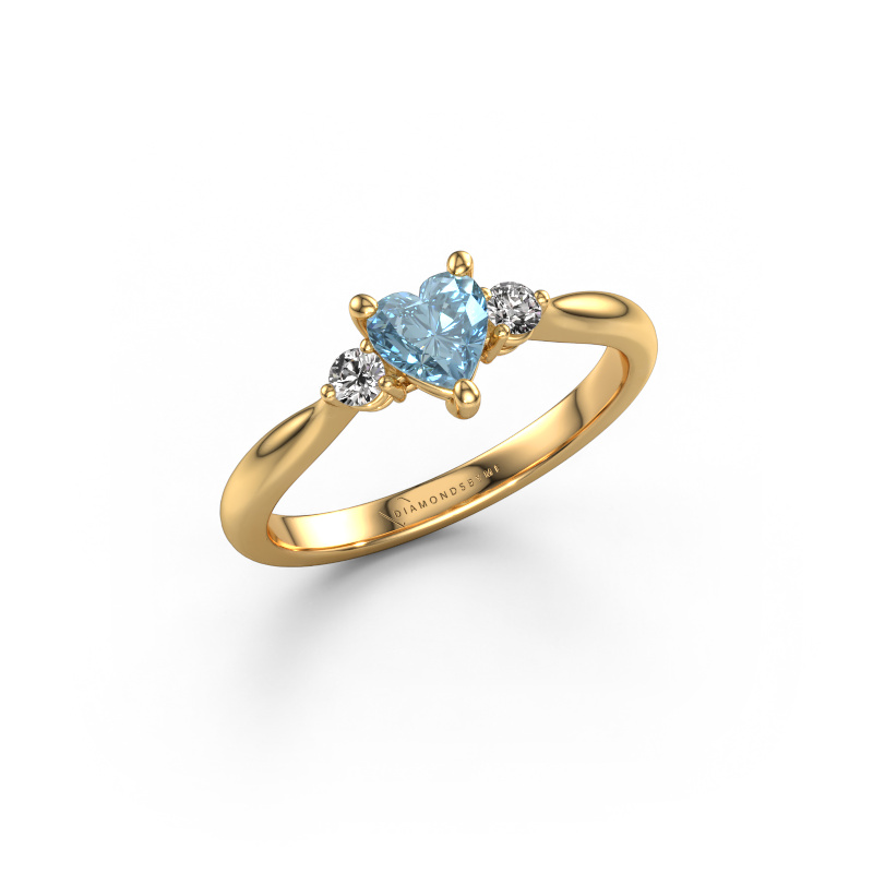 Image of Engagement ring Lieselot HRT 585 gold Blue lab grown diamond 5 mm