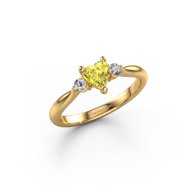 Image of Engagement ring Lieselot HRT 585 gold Yellow lab grown diamond 5 mm