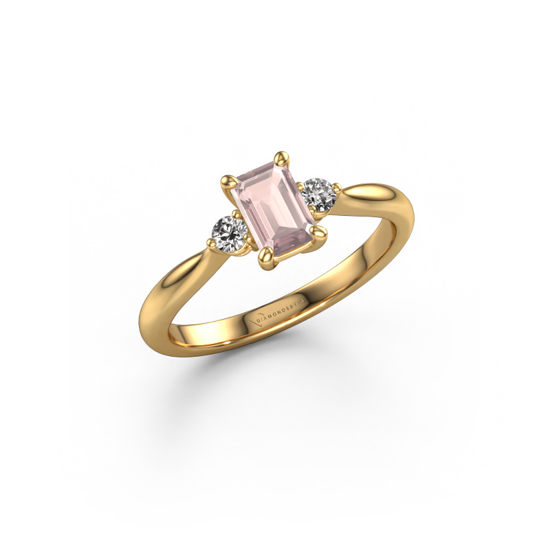 Bild von Verlobungsring Lieselot EME 585 Gold Morganit Champagner 6x4 mm