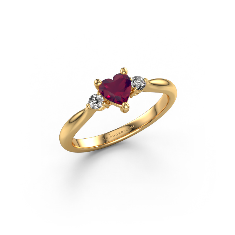 Image de Bague de fiançailles Lieselot HRT 585 or jaune Rhodolite 5 mm