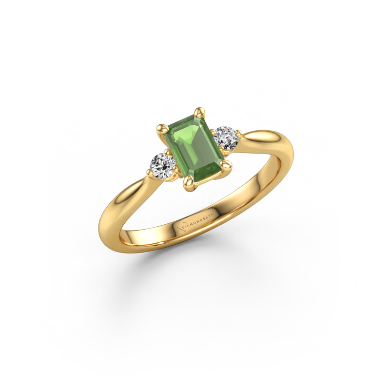Bild von Verlobungsring Lieselot EME 585 Gold Turmalin grün 6x4 mm
