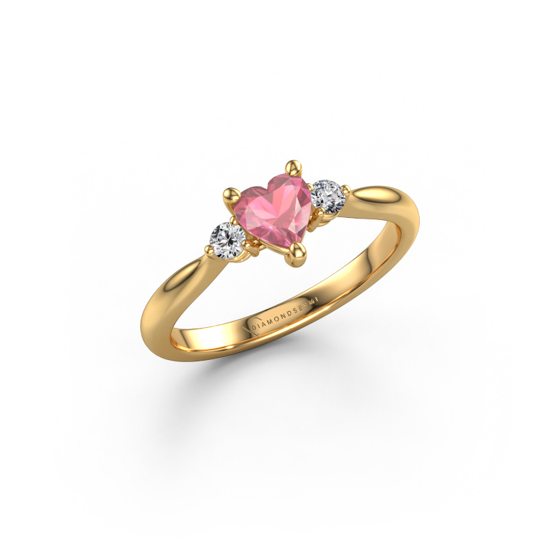 Image of Engagement ring Lieselot HRT 585 gold Tourmaline pink 5 mm