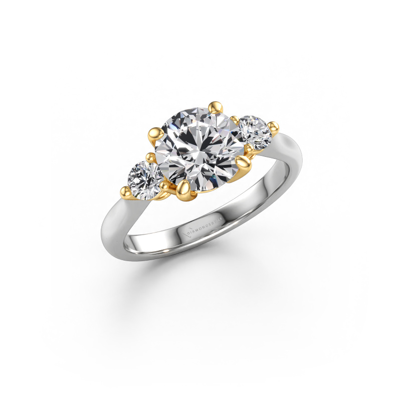 Afbeelding van Verlovingsring Lieselot RND 585 witgoud Lab-grown diamant 2.36 crt
