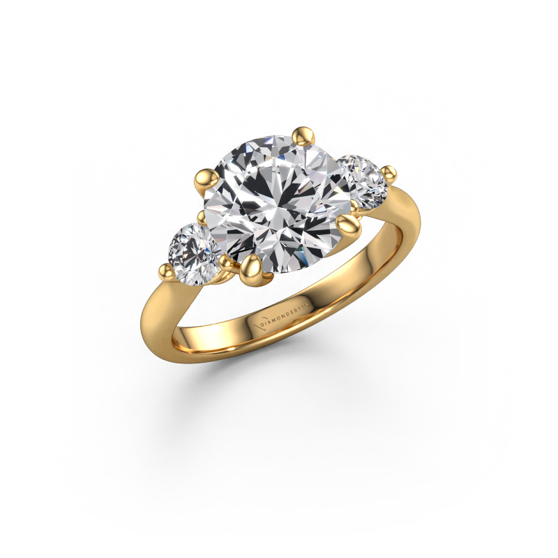 Image of Engagement ring Lieselot RND 585 gold Lab grown diamond 4.60 crt