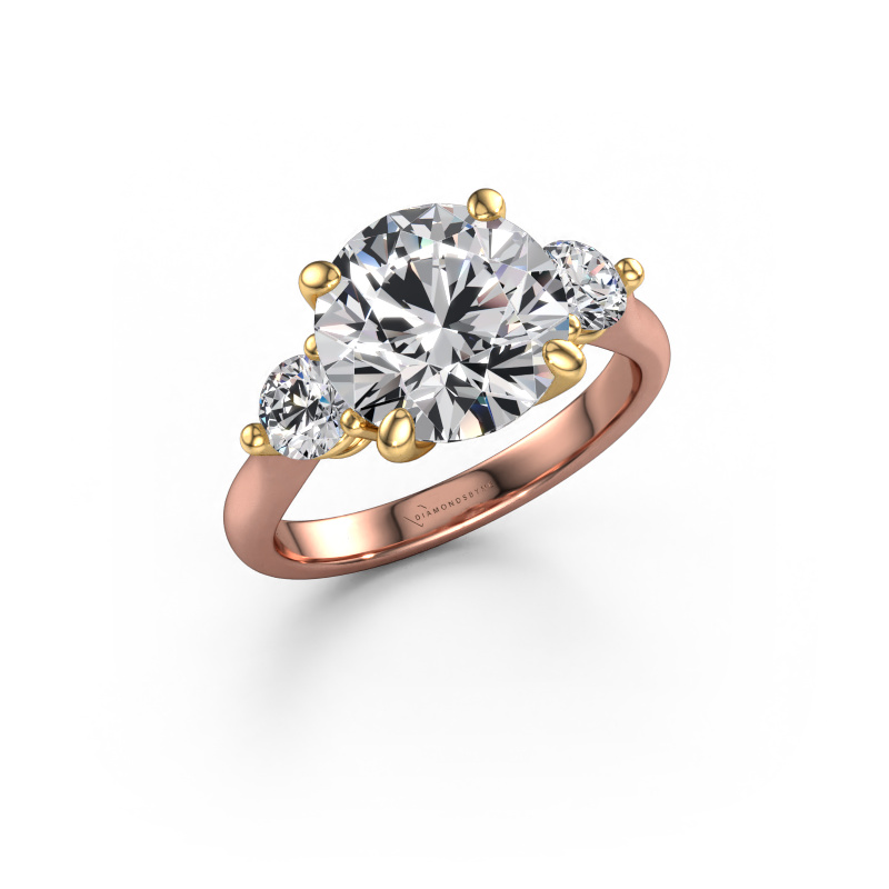 Image de Bague de fiançailles Lieselot RND 585 or rose Diamant synthétique 5.80 crt