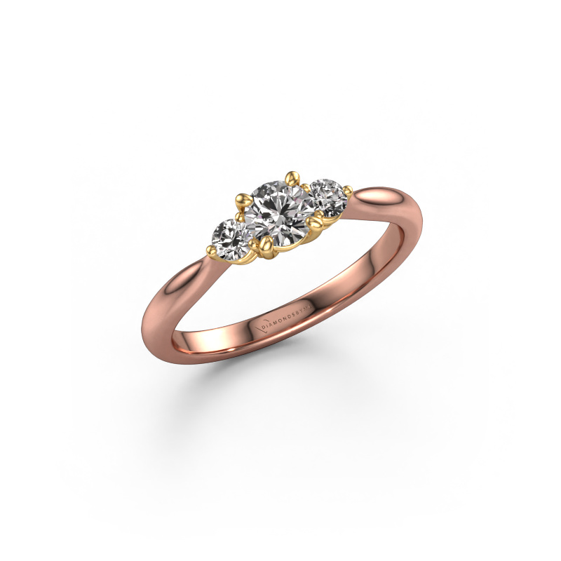 Afbeelding van Verlovingsring Lieselot RND 585 rosé goud Diamant 0.460 crt