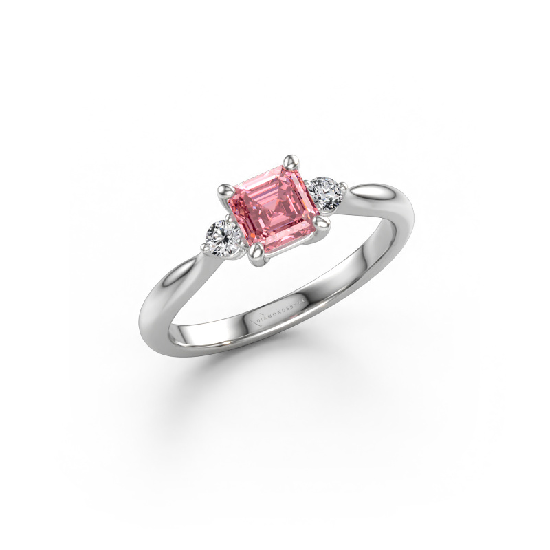 Immagine di Anello di fidanzamento Lieselot ASSC 950 platino Diamante lab grown rosa 4.5 mm
