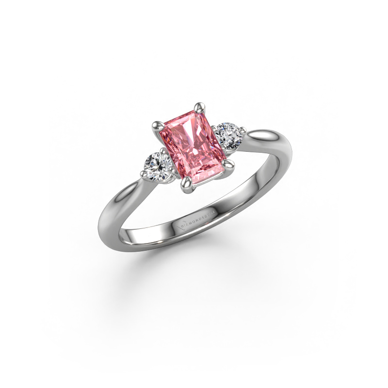 Image de Bague de fiançailles Lieselot RAD 950 platine Diamant synthétique roze 6.5x4.5 mm