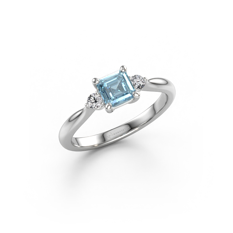 Immagine di Anello di fidanzamento Lieselot ASSC 585 oro bianco Diamante lab grown blu 4.5 mm