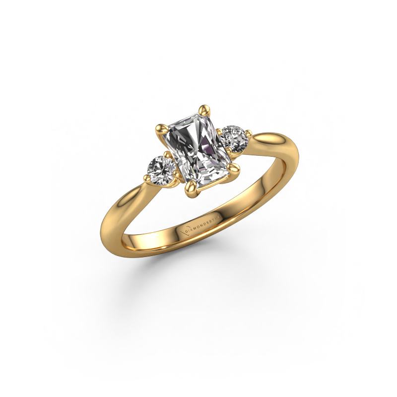 Image of Engagement ring Lieselot RAD 585 gold Lab grown diamond 0.91 crt