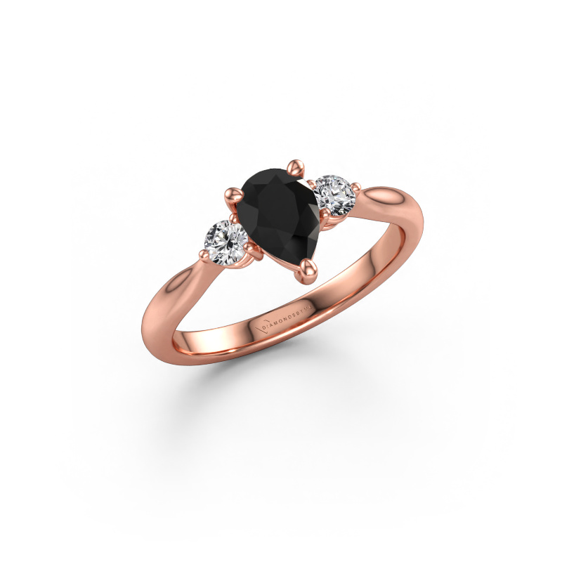 Immagine di Anello di fidanzamento Lieselot PER 585 oro rosa Diamante nero 1.19 crt