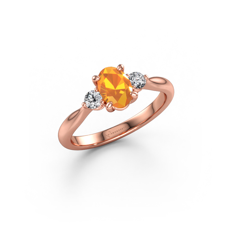Immagine di Anello di fidanzamento Lieselot OVL 585 oro rosa Citrino 7x5 mm