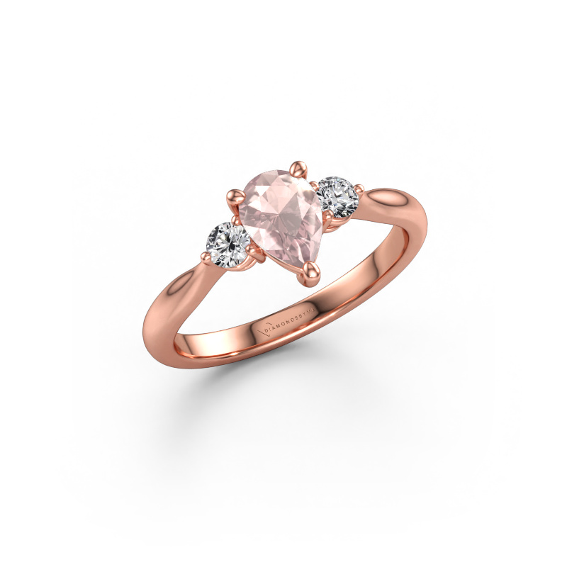 Immagine di Anello di fidanzamento Lieselot PER 585 oro rosa Morganite champagne 7x5 mm