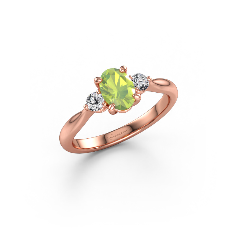 Immagine di Anello di fidanzamento Lieselot OVL 585 oro rosa Peridoto 7x5 mm