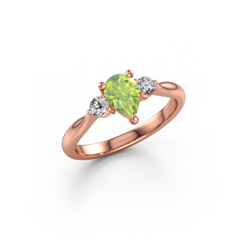 Immagine di Anello di fidanzamento Lieselot PER 585 oro rosa Peridoto 7x5 mm