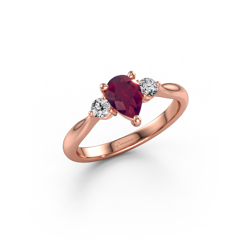 Immagine di Anello di fidanzamento Lieselot PER 585 oro rosa Rodolite 7x5 mm