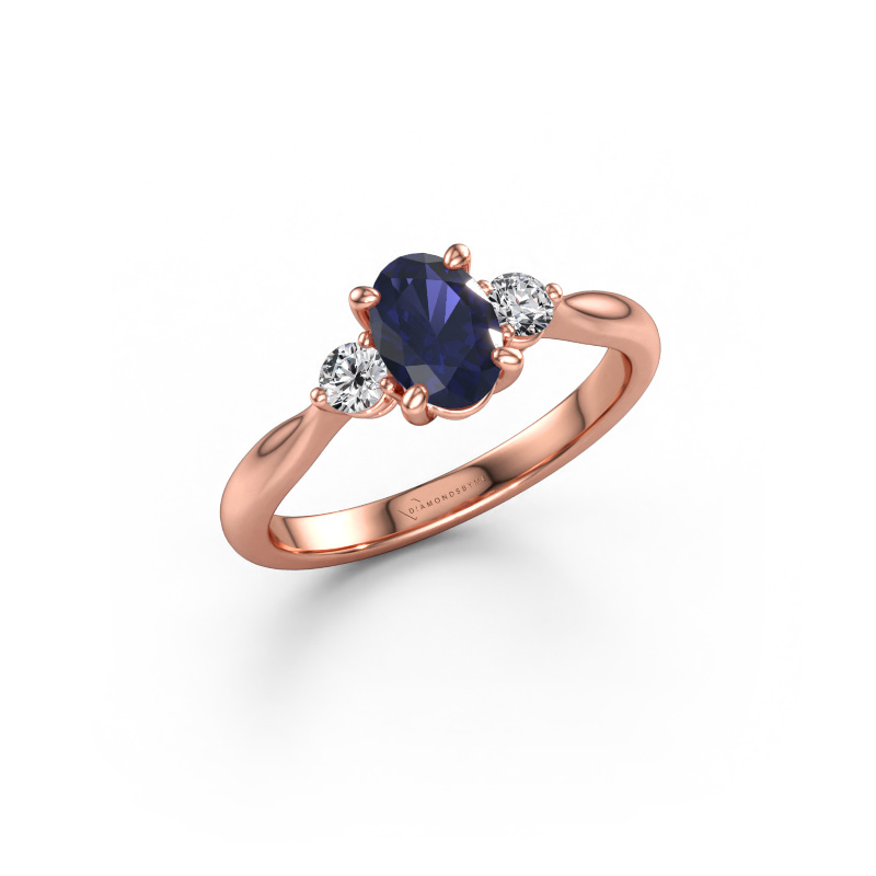 Immagine di Anello di fidanzamento Lieselot OVL 585 oro rosa Zaffiro 7x5 mm