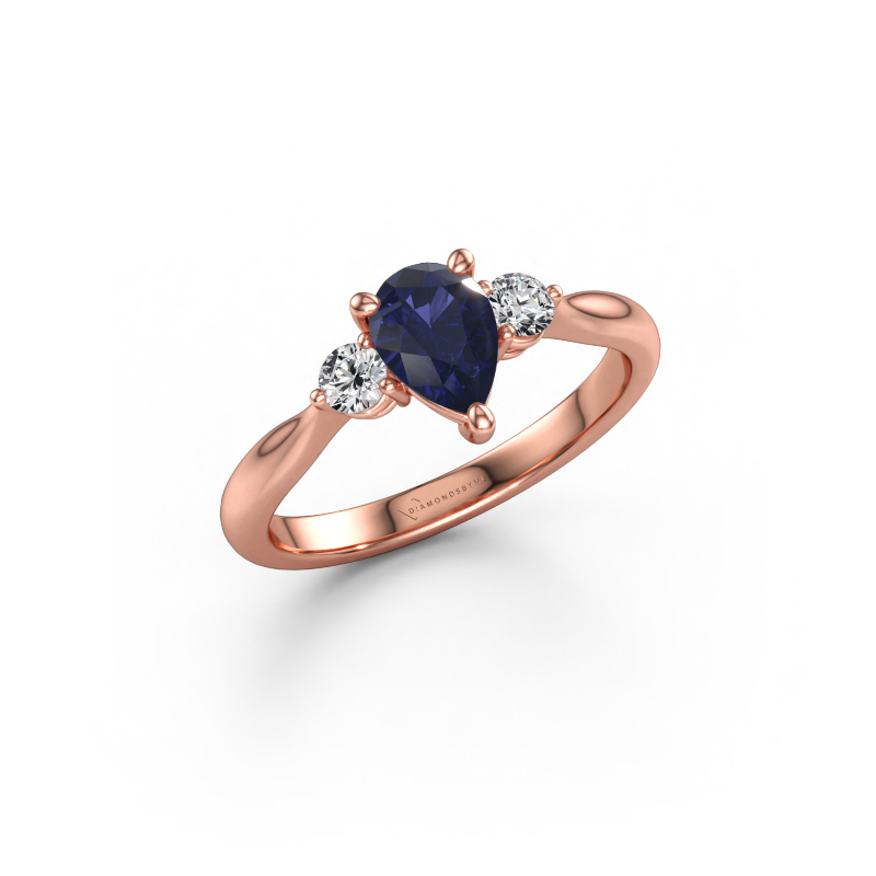 Immagine di Anello di fidanzamento Lieselot PER 585 oro rosa Zaffiro 7x5 mm