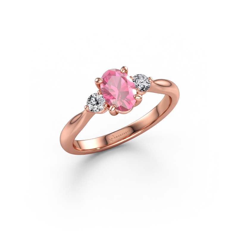 Bild av Förlovningsring Lieselot OVL 585 roséguld Rosa safir 7x5 mm
