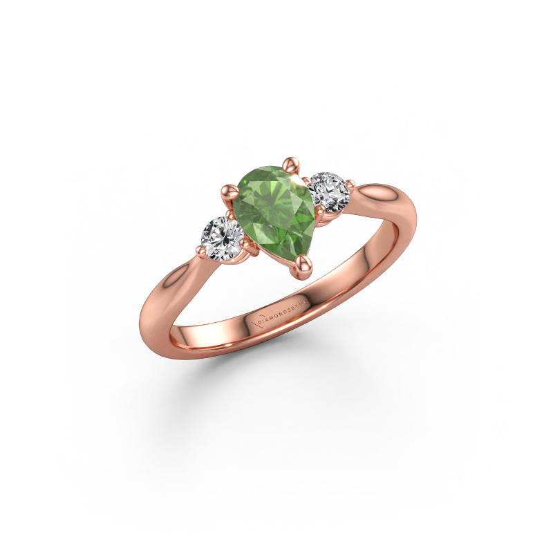 Immagine di Anello di fidanzamento Lieselot PER 585 oro rosa Tormalina verde 7x5 mm