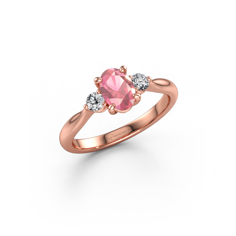 Immagine di Anello di fidanzamento Lieselot OVL 585 oro rosa Tormalina rosa 7x5 mm