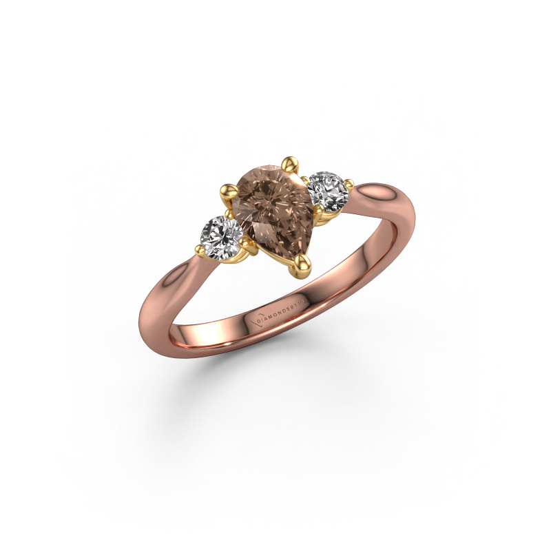 Bild von Verlobungsring Lieselot PER 585 Roségold Braun Diamant 0.84 crt