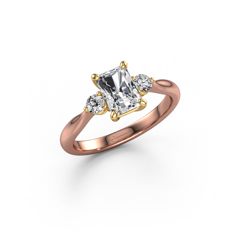 Image of Engagement ring Lieselot RAD 585 rose gold Diamond 1.19 crt