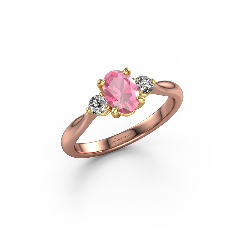 Bild von Verlobungsring Lieselot OVL 585 Roségold Pink Saphir 7x5 mm