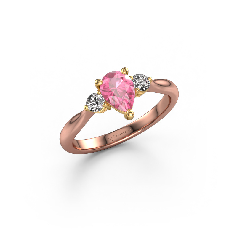 Bild von Verlobungsring Lieselot PER 585 Roségold Pink Saphir 7x5 mm