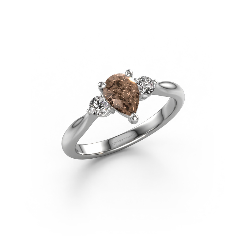 Image of Engagement ring Lieselot PER 950 platinum Brown diamond 0.84 crt