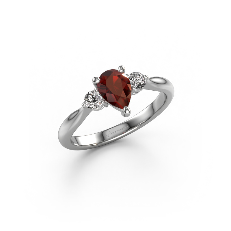 Image of Engagement ring Lieselot PER 950 platinum Garnet 7x5 mm