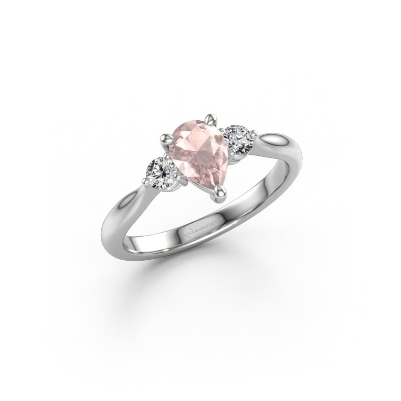 Immagine di Anello di fidanzamento Lieselot PER 950 platino Morganite champagne 7x5 mm